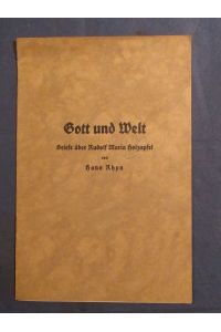 Gott und Weltg. Briefe über Rudolf Maria Holzapfel.
