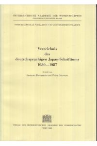 Verzeichnis des deutschsprachigen Japan-Schrifttums  - 1980 - 1987