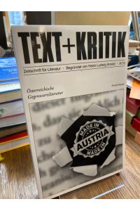 Österreichische Gegenwartsliteratur. (= Text + Kritik Sonderband).   - Herausgegeben von Hermann Korte. Zeitschrift für Literatur. Begründet von Heinz Ludwig Arnold.
