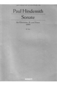 Sonate für Klarinette (B) und Piano (1939)  - ED 3641.