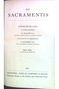 De Sacramentis.   - Summa Theologiae Moralis, III.