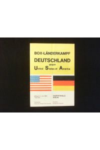 Box-Länderkampf Deutschland gegen United States of America. Mittwoch, 2. Juli 1980, 190Uhr 30. Eissporthalle Berlin. Programmheft.