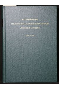 Mitteilungen des Deutschen Archäologischen Instituts. Athenische Abteilung, Band 116.