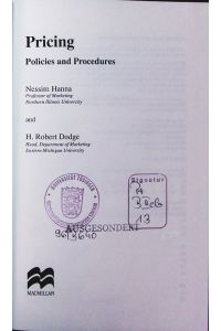 Pricing.   - policies and procedures.