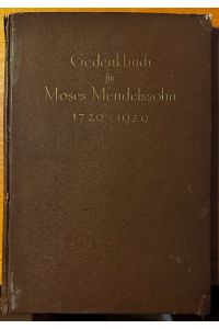 Gedenkbuch für Moses Mendelssohn.