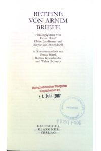 Bettina von Armin: Werke und Briefe.   - Bibliothek deutscher Klassiker ; 186; Band 4