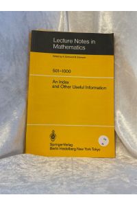 An Index and Other Useful Information (Lecture Notes in Mathematics)