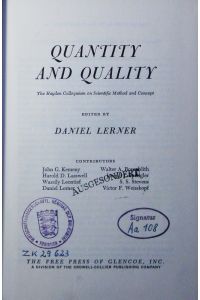 Quantity and quality.   - the Hayden Colloquium on Scientific Method and Concept.