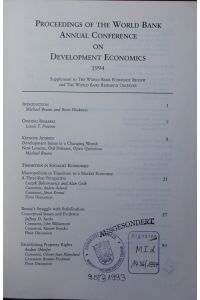 Proceedings of the World Bank annual Conference on Development Economics 1994.