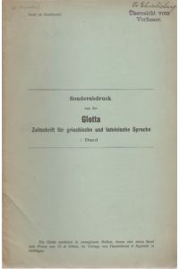 Zur griechischen Wortbildung. [Aus: Glotta, 1. Bd. , 3. Heft].