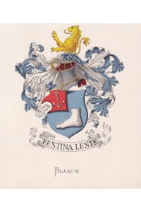 Blaauw - Wappen coat of arms heraldry Heraldik blason Wapen