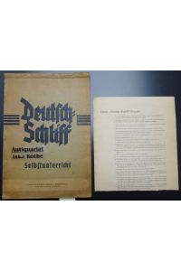Unterrichtswerk Deutsch-Schrift Selbstunterricht - I. Lehrgang - Die Groß und Kleinschreibung -