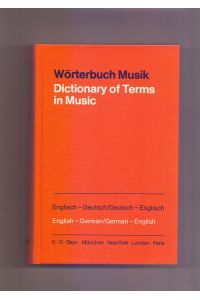 Wörterbuch Musik: Englisch-deutsch, deutsch-englisch.