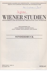 Bemerkungen und Vorschläge zu Platons Gorgias. [Aus: Wiener Studien, N. F. , Bd. 10 (89. Bd. ), 1976].
