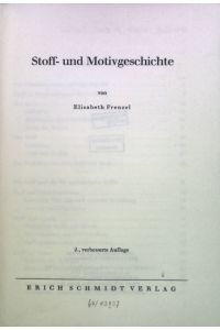 Stoff- und Motivgeschichte.   - Grundlagen der Germanistik ; 3