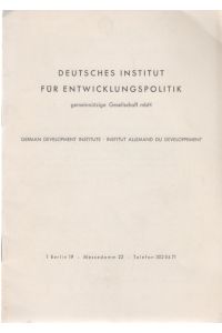 Deutsches Institut für Entwicklungspolitik,   - gemeinnützige Gesellschaft mbH.
