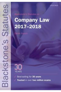 Blackstone`s Statutes on Company Law 2017-2018