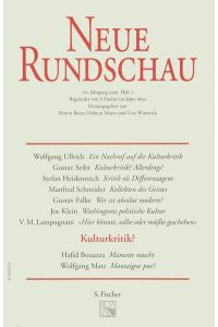 Neue Rundschau 1999/2  - Über Kulturkritik