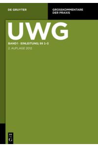 UWG / Einleitung; §§ 1-3