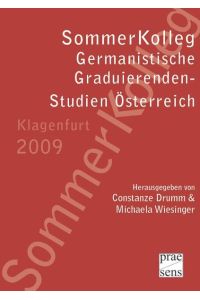 SommerKolleg Germanistische Graduierenden-Studien Österreich Klagenfurt 2009