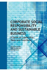 Corporate Social Responsibility and Sustainable Business: A Guide to Leadership Tasks and Functions