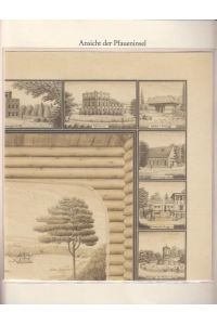 Ansicht der Pfaueninsel von der Gallerie zu Nikolskoe. Lavierte Federzeichnung von W. von Möllendorf 1836/37.