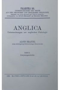 Anglica, 2, Literaturgeschichte Leipzig.   - Mayer & Mueller, 1925.