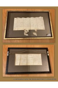 Elizabethan Manuscript Vellum Indenture Document Wales ? DATE 1582 NAMES: John ap Willm Vaughan / David ap John ap Willm Vaughan // Thomas Huges