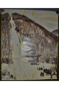 Wintersport in Wien. Sprungschanze in Hadersdorf-Weidlingau, Öl auf Leinwand von Max Frey, 1940 // Faksimile Ausgabe - Kopie (Nachdruck)