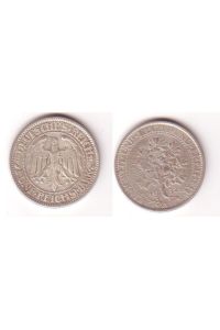 5 Mark Silber Münze Weimarer Republik Eichbaum 1932 A