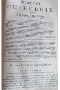 Der erste Verband auf dem Schlachtfelde. IN: Zbl. Chir. , 31/26, S. 777-780, 1904, Brosch.