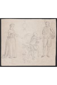 (Nobility scene) - nobility aristocrats noblemen Portrait dessin