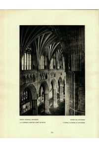 Kupfertiefdruck : Exeter Cathedral, Devonshire. Exeter Dom, Devonshire.