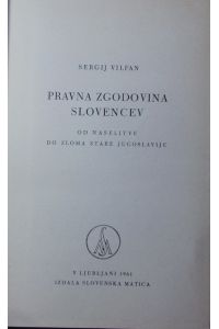 Pravna zgodovina Slovencev.