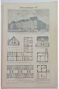 Historischer Druck - Arbeiterwohnungen III - Holzstich 1894 [1 Blatt].