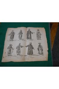 Costum aus der italienischen Oper der Kreuzfahrer.   - Acht Abbildungen, Original- Kupferstiche 18. Jahrhundert