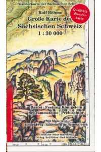 Große Karte der Sächsischen Schweiz 1:30000: Laminierte Ausgabe (Regenfest - Wasserabweisend - Handlich): Wanderkarte der Sächsischen Schweiz