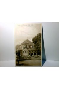 Stuttgart. Bauausstellung 1908. Haus zum Brunnen ( Cafe Stark ). Alte Ansichtskarte s/w, gel. 1908. Erbauer : Lambert & Stahl, Archtekten, Stuttgart.