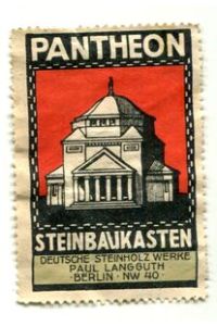 Reklamemarke: Pantheon Steinbaukasten.