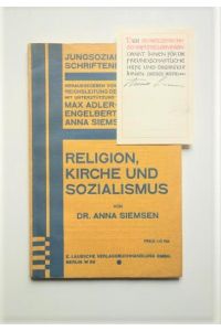 Religion, Kirche und Sozialismus. -- Mit Signatur von Anna Siemsen.
