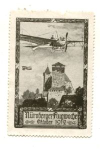 Reklamemarke: Nürnberger Flugwoche Oktober 1912.