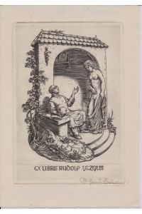 Ex Libris Rudolf Lezgus / vom Künstler signiert.