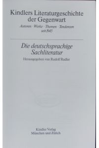 Die deutschsprachige Sachliteratur.