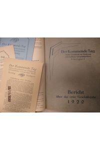 Der Kommende Tag. Berichte über das Geschäftsjahr 1920, 1921 und 1922.   - zu einem Konvolut gebunden mit Prospekten und  Emissionsbedingungen. Dornach bei Basel, Futurum A.-G.