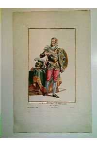 Alexandre Farnese, Duc de Parme, Kupferstich, altcoloriert, Duflos le jeune, 1780, Original