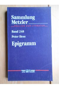 Epigramm.   - Sammlung Metzler ; Bd. 248