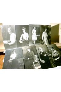 Vintage. Frauenfotographie. Konvolut 8 x Alte Ansichtskarte / Künstlerkarte s/w ungel. u. 1 x gel. 1915, 2 x dat. 1912 u. 18. Schöne Portraits z. T. junger Frauen.
