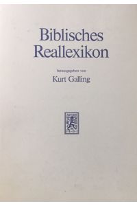 Biblisches Reallexikon : (BRL).   - Handbuch zum Alten Testament. Erste Reihe 1.
