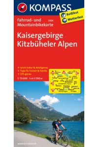 Kaisergebirge - Kitzbüheler Alpen: Fahrrad- und Mountainbikekarte. GPS-genau. 1:70000 (KOMPASS-Fahrradkarten International, Band 3304)  - Fahrrad- und Mountainbikekarte. GPS-genau. 1:70000
