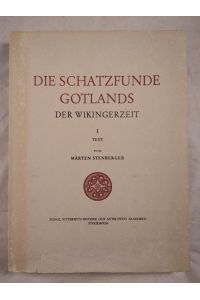 Die Schatzfunde Gotlands der Wikingerzeit Band I - Text.